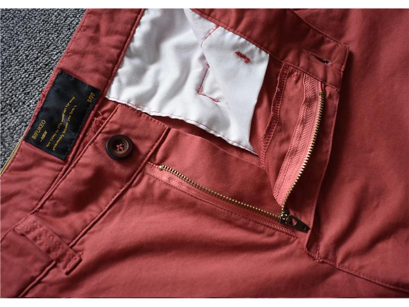 Men's Cotton Slim Fit Solid Color Three-Quarter Shorts - Trendy Summer Stretch Pants
