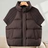 Han Fan Knitted Twist Splicing Short-sleeved Cotton Vest Women's Stand-up Collar Loose Vest Autumn and Winter Women's Clothing Entity Batch Supply