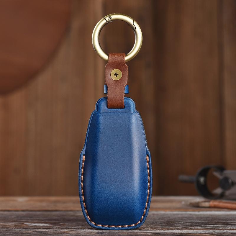 Retro and Old Style Handmade Real Cowhide Car Key Cover Is Suitable for Mercedes-Benz Bag Case.