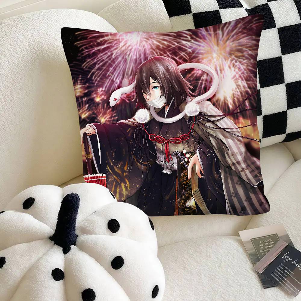 Anime Demon Slayer Obanai Iguro Kissenbezug Mode Quadratischer Kissenbezug Schlafzimmer Sofa Raum Ins Dekoration Freizeit