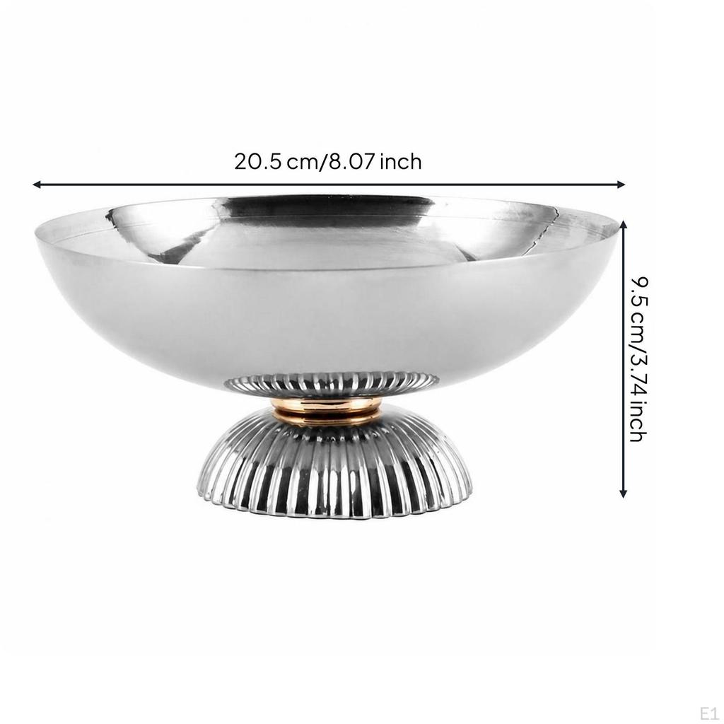 Fruit Bowl with Pedestal Glossy Sturdy for Dining Table