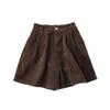 Elastic Women Corduroy Shorts High Waist Loose Streetwear Casual Wide Leg Short Pants  Girl
