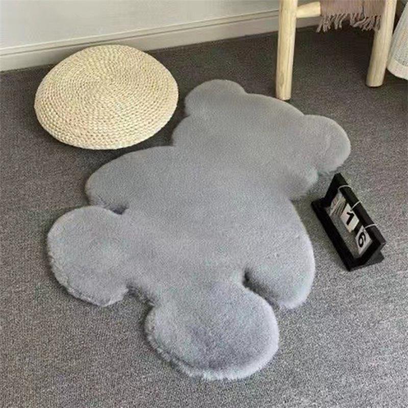 Irregular Shape Faux Rabbit Fur Rug for Living Room, Bedroom, or Dining Room