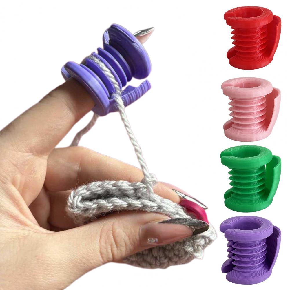 Finger Protector Crochet Helper Yarn Knitting Finger Guard Pink Crochet Finger Sleeve Crochet Tool For Slippery Threads