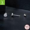 Simple And Exquisite Mini Moissanite Stud Earrings, Daily Versatile S925 Sterling Silver Threaded Stud Earrings.
