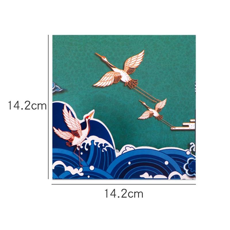 70pcs/set Chinese Style Tide Crane Origami Square Color Paper Printing Children's DIY Handmade Paper Scrapbooking Decoration