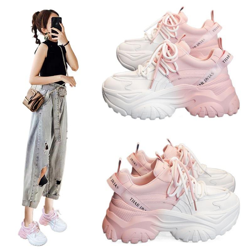 Dad shoes children 2025 spring new autumn and winter white platform versatile casual sports shoes little white women's shoes