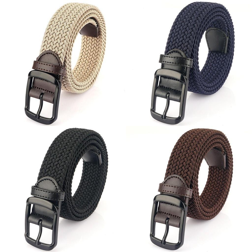 Trendy Nylon Woven Belt For Men With Elasticity And Alloy Buckle In Multiple Colors