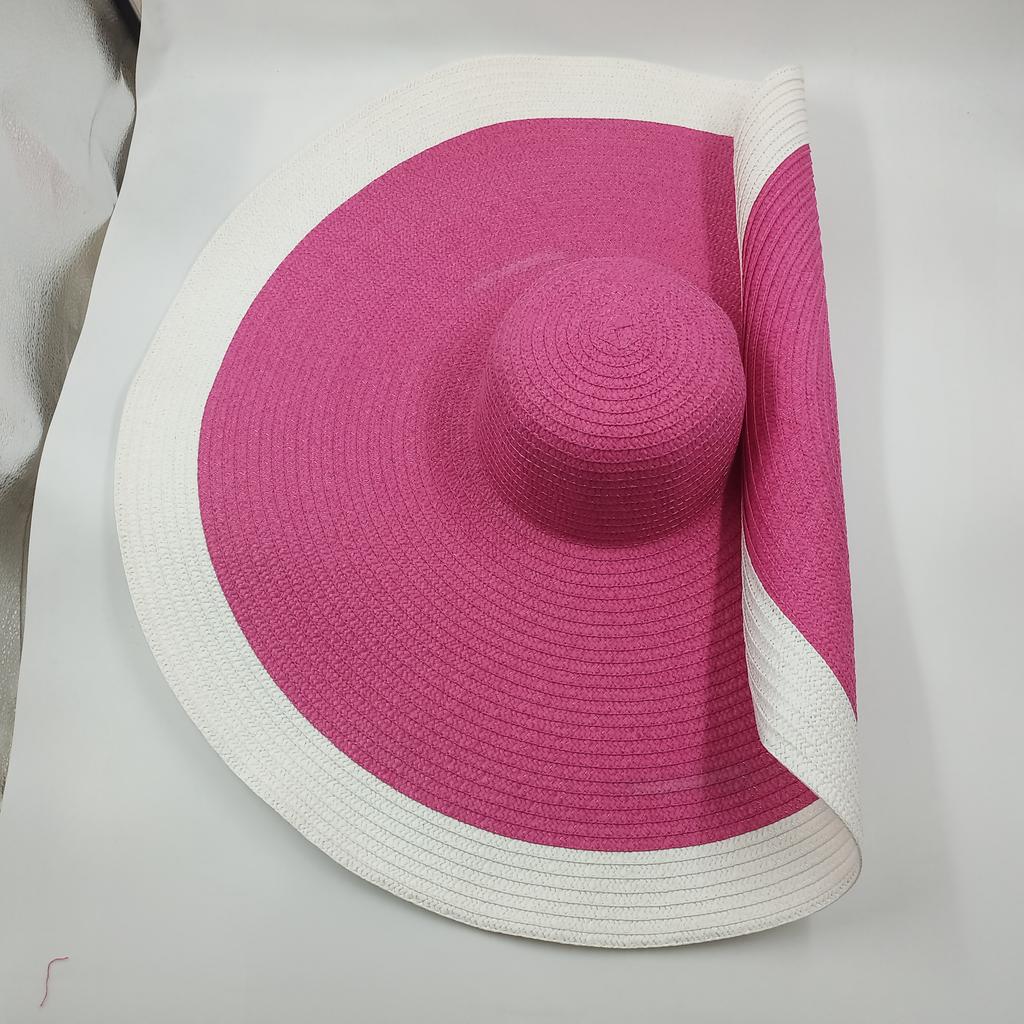 Designer empty top hat for woman big brim straw hat 3-layer fringed edge fashion retro outdoor vacation beach sun hat
