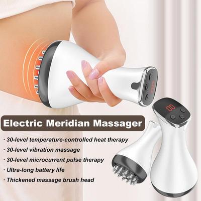 Electric Meridian Brush Gua Sha Body Massager Vibrate Microcurrent  Compress Scraping Lymphatic Drainage Machine Fat Burner