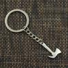 Fashion 30mm Key Ring Metal Key Chain Keychain Jewelry Antique Silver Color Plated Fire Axe Ax 26x15mm Pendant