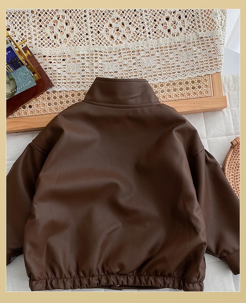 Stylische Leder-Motorradjacke für Jungen - 2025 Frühling/Herbst Koreanische Mode