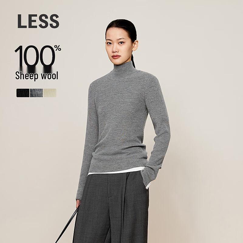 LESS Women's 2024 Winter Slim-Fit High-Neck Sweater