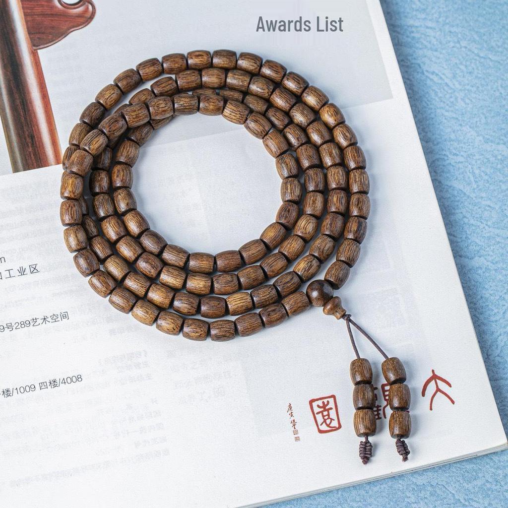 Authentic Vietnamese Agarwood Beads Bracelet for Men and Women – Hoi An Wenwan Style with Fragrant Wild Wood