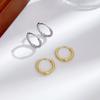 Stylish and Personalized Twist Woven Stainless Steel Round Earrings Simple and Exquisite Stud Earrings