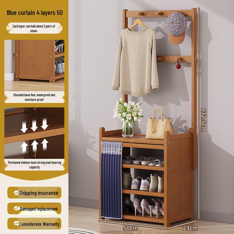 Multi-layer Dustproof Bamboo Shoe Rack for Entryway