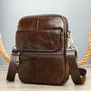 Men's Genuine Leather Crossbody Bag - European & American Style, Top Layer Cowhide, Casual Single Shoulder Bag