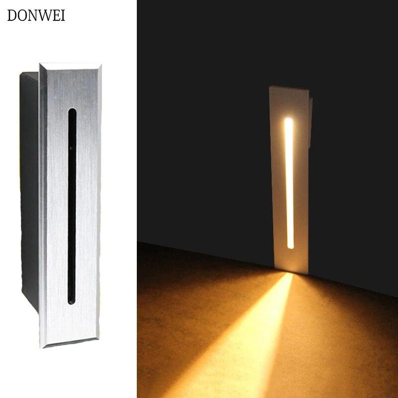 

3 Вт светодиодный настенный светильник для лестниц AC85-265V Ступенчатый светильник Дорожка Настенные угловые светильники Освещение фона Встраиваемые декоративные светильники для лестниц