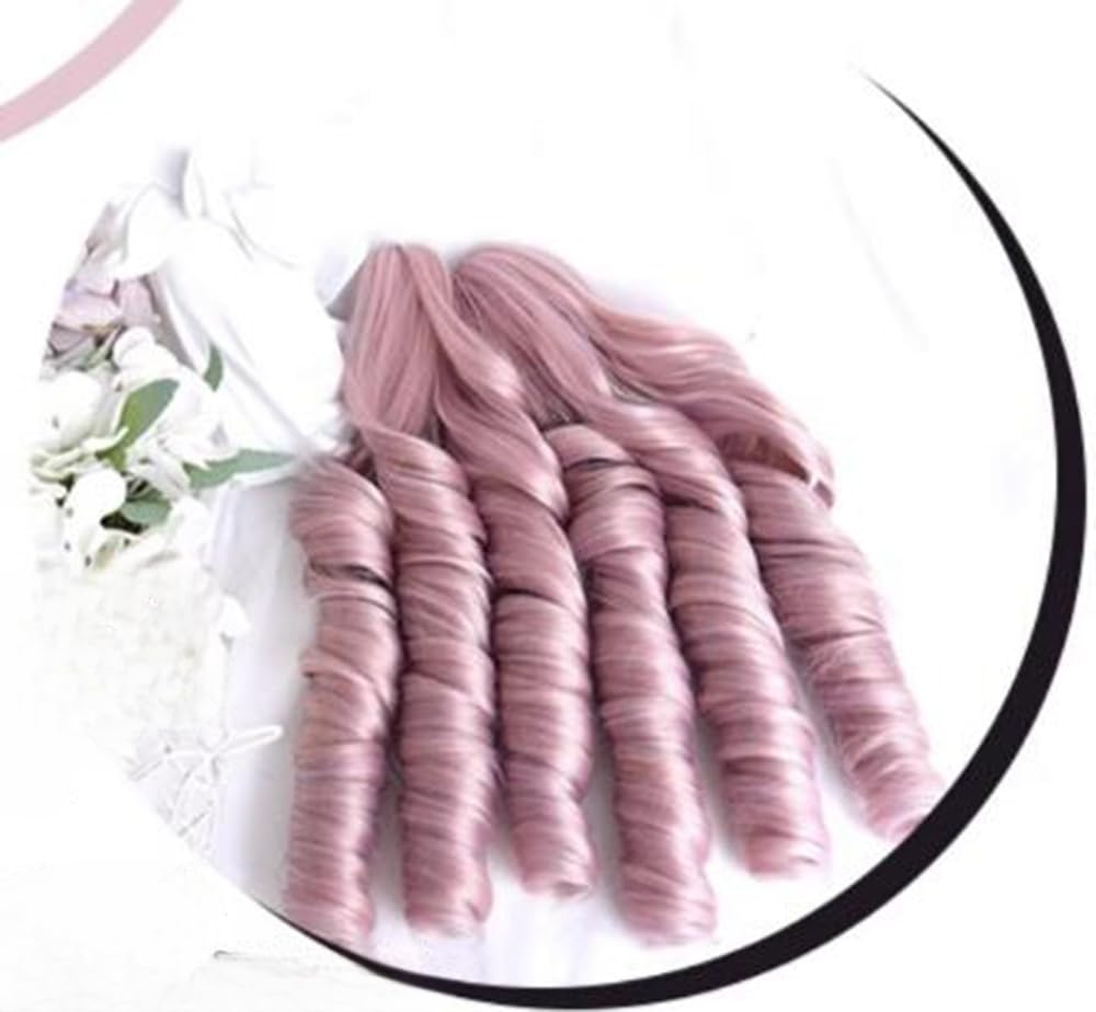 Lolita Wig with Vertical Rolls and Featuring Fluffy Curls and a Includes a Net for Added Heat Resistance and Perfect for Everyday or Everyday Pink