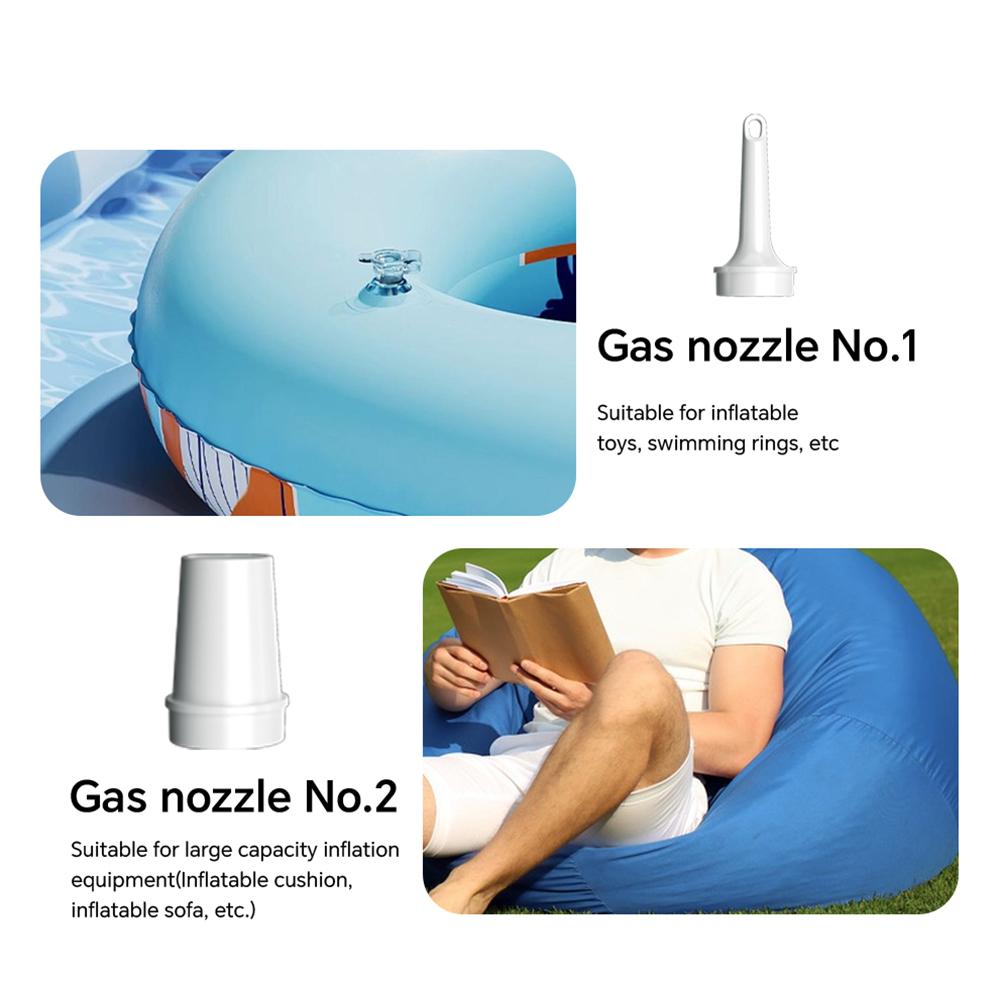 Outdoor camping quick inflation deflation cordless portable air pump with LED light mini air compressor rechargeable 4KPa 4 outlet nozzle