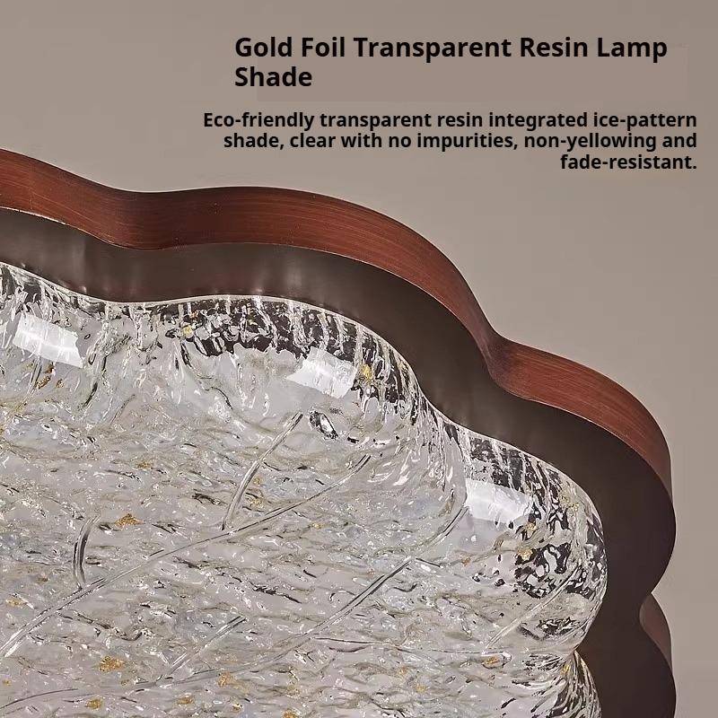 Gold Foil Resin LED Eye Protection Bedroom Ceiling Light
