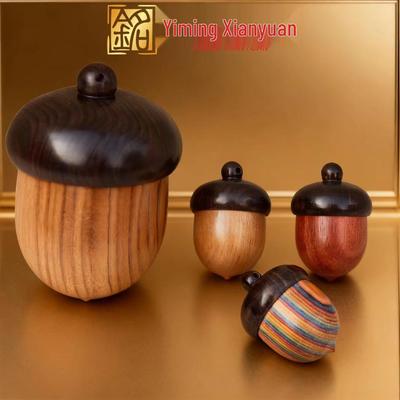 Yiming Xianyuan Oak Pear Wood & Rosewood Black Ebony Inlay DIY Keychain Car Pendant