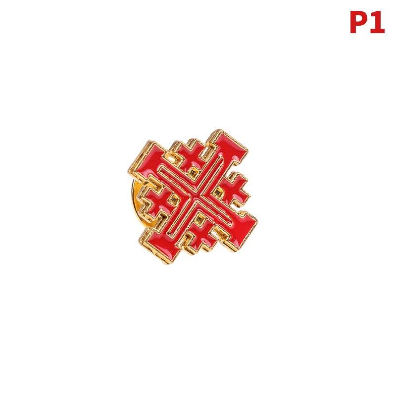 1pc Cross Peace Dove Brooch Badge Religious Catholic Christian Jerusalem Zinc Alloy Jewelry Church Halo Gifts