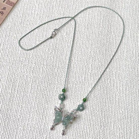 Chinesische Wolken- & Katzen-Jade-Halskette - Geflochtene Kette, Nischen-Frischer Stil