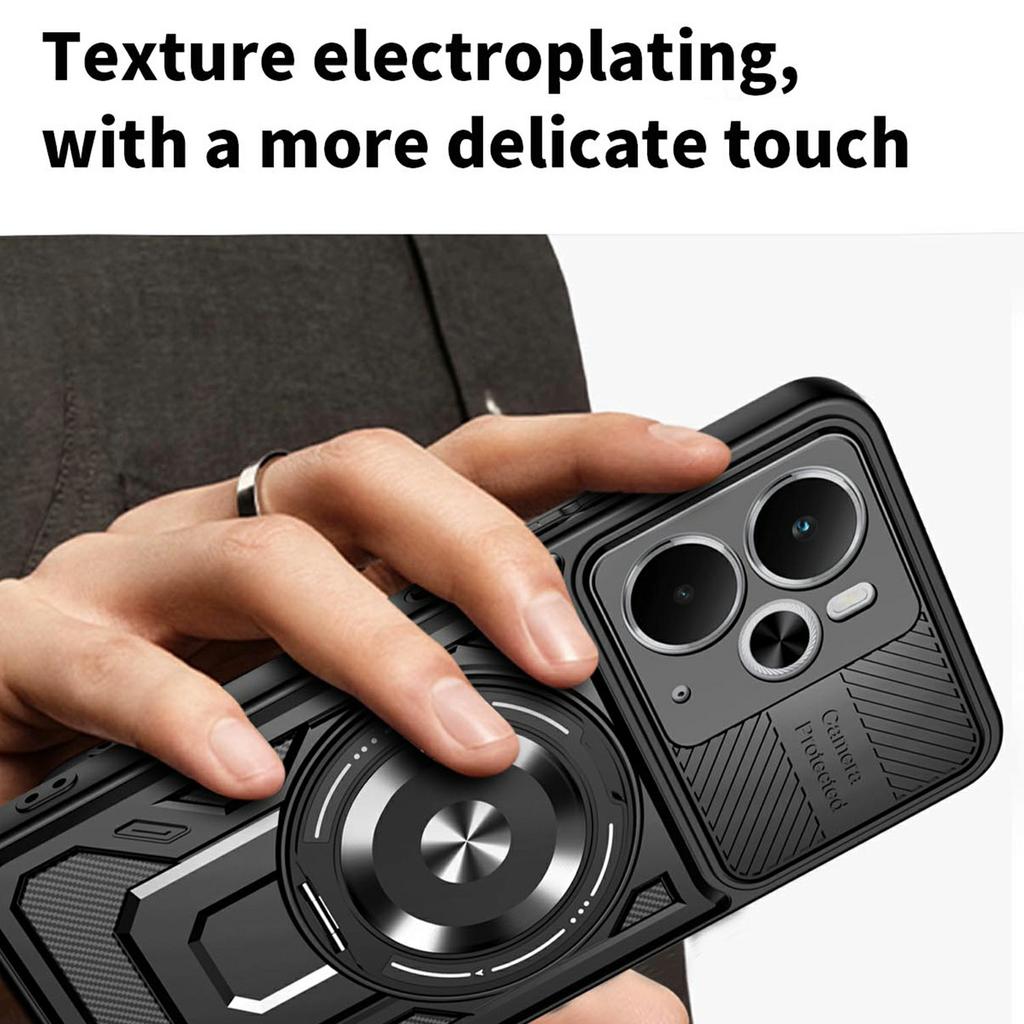 Dla Realme 14 5G Etui Magnetyczne Obrotowa Podpórka TPU+PC Pokrowiec na Telefon