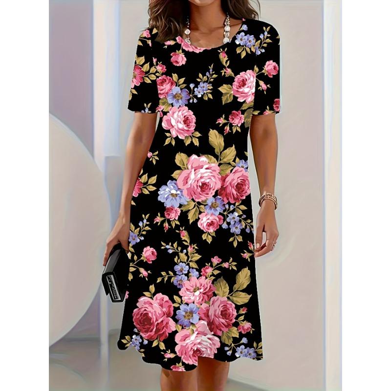 

Women Plus Size Elegant Stretchy Midi Dress Suitable for Weddings 5XL