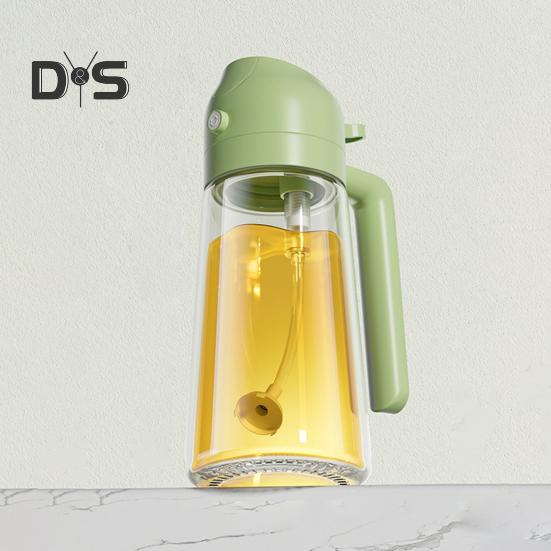 Pulverizator de ulei pentru gătit Dozator de ulei 2 în 1 Flacon pulverizator de sticlă de 500 ml/17 oz cu turnător Pulverizator de ulei reutilizabil de calitate alimentară pentru bucătărie, salată, prăjirea grătarului