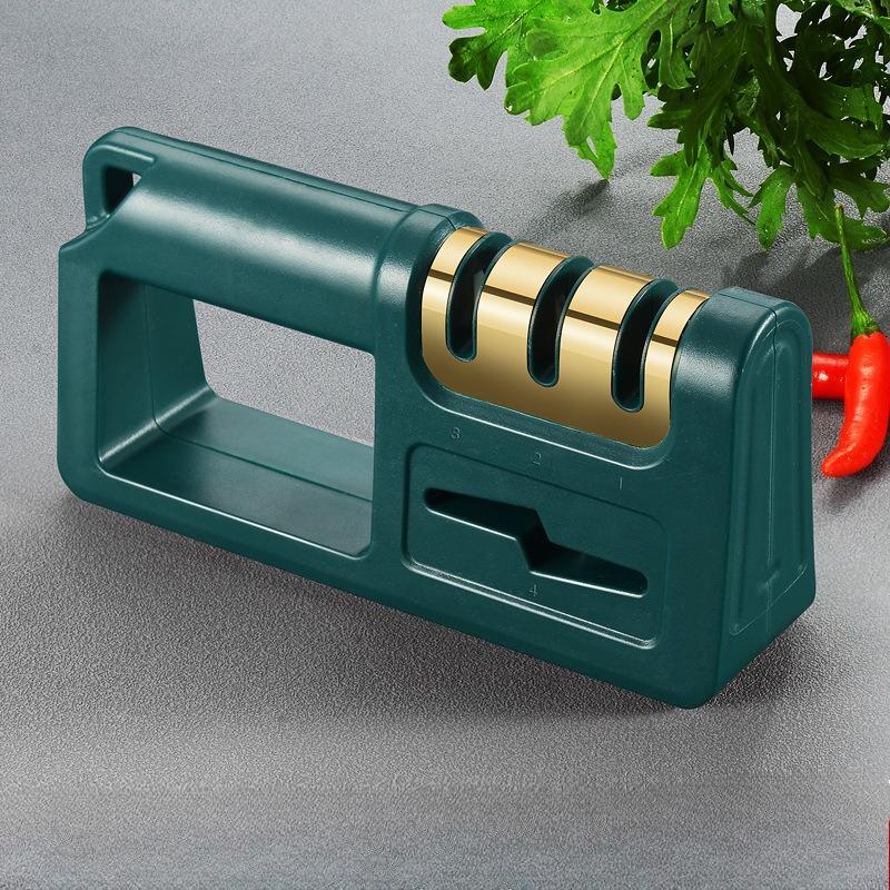 

Household 4in1 Knife Sharpener Kitchen Multi-Functional Three-Section Cutter Diamond Cutter Sharpening Scissors Sharpener 19*9.5*5cm