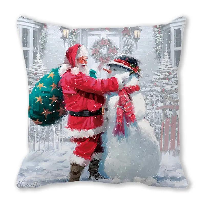 Christmas Decoration Pillow Case Sofa Cushion Cover Bedroom Room Dormitory Home   New Year Gift