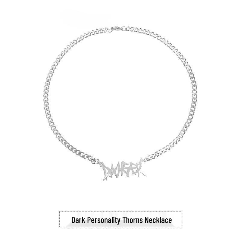 High-End Men's Hip-Hop Titanium Necklace with Thorn Pendant
