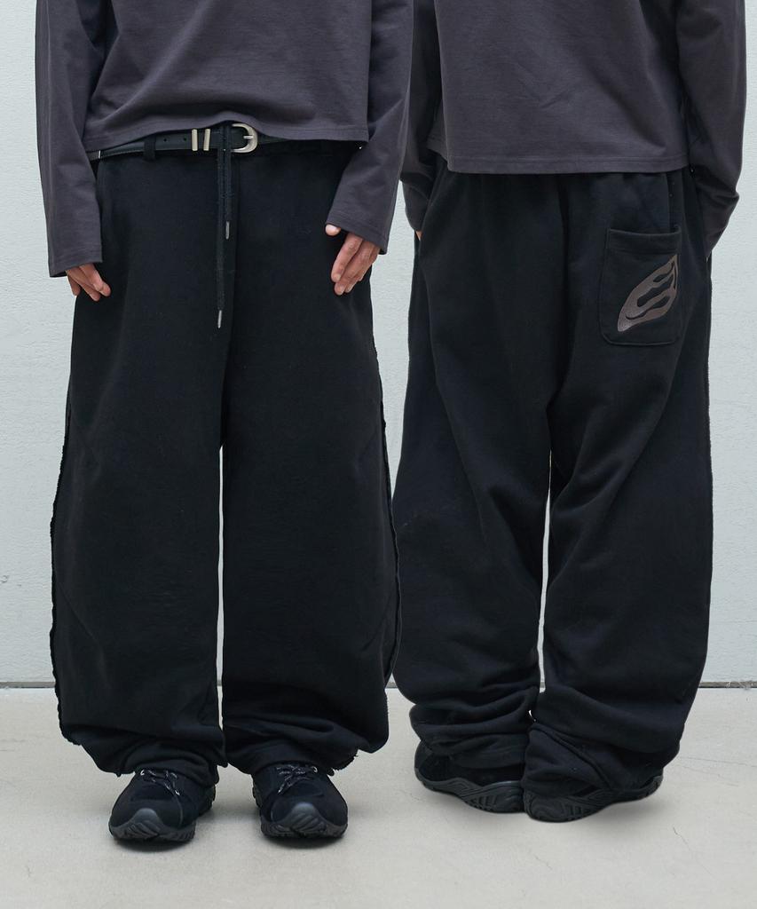 SUPERSUB Cut-Off Layered Balloon Fit Sweatpants - Black
