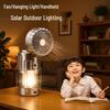 Portable Solar-Powered Camping Fan Light with Pull Switch, Lithium and Dry Battery Compatible