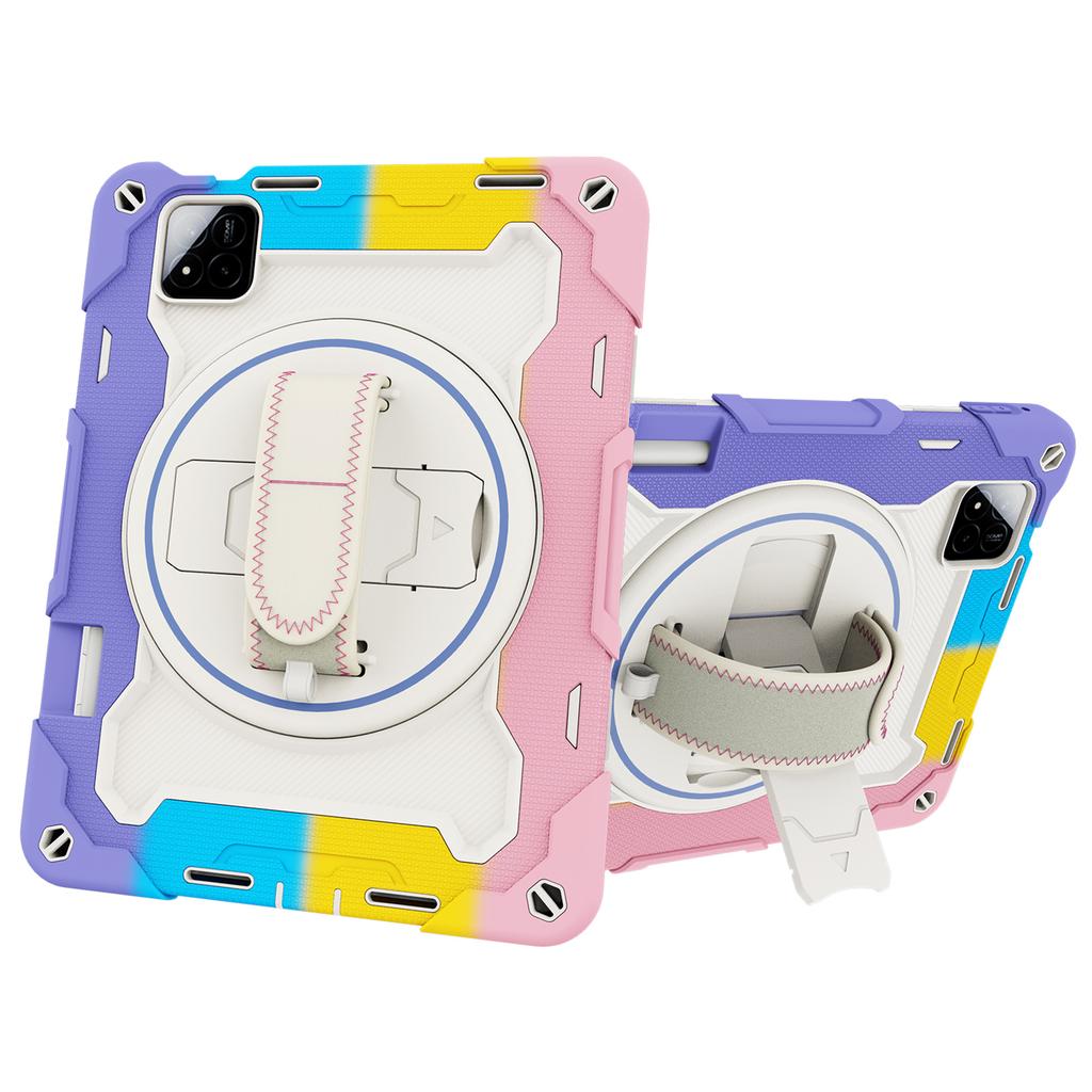 For Xiaomi Pad 7/Pad 7 Pro Kickstand Case Hand Strap PC+Silicone Tablet Cover with Pencil Holder