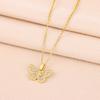 New Gold Plated Sweet Zircon Crystal Butterfly Pendant Necklaces For Women Trendy Ladies Stainless Steel Neck Chain Jewelry