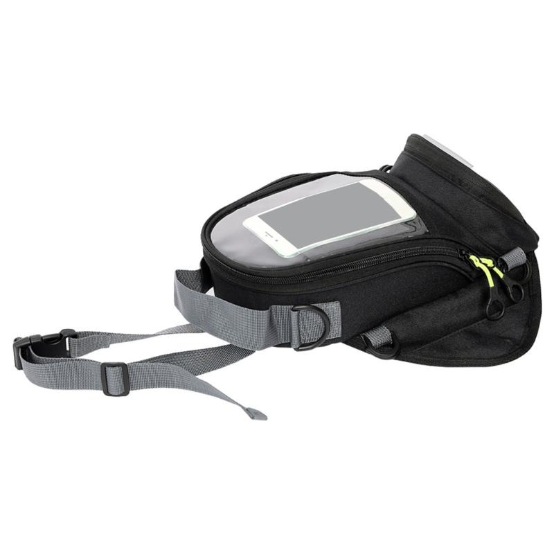 Waterproof Motorcycle Fuel Tank Bag With Touch Control Phone Pocket And Reflective Safety Strap for Night Riding
