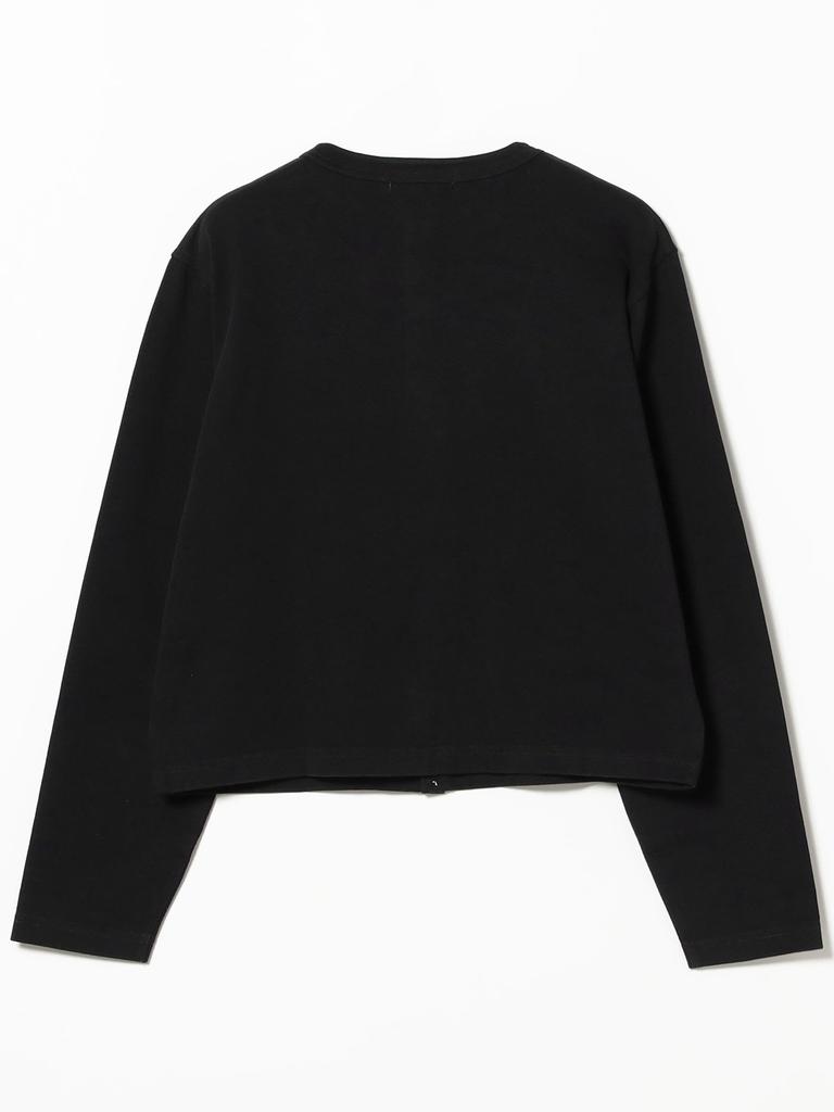 B:MING LIFE STORE by BEAMS Women's Gymphlex Cotton Long Sleeve Short Tee Cardigan, Black, Size 14