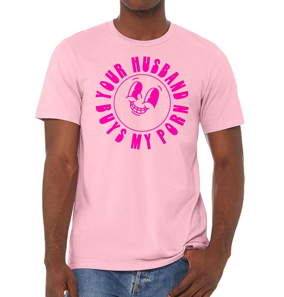 Retro Novelty T Shirt 100% Cotton 60 s 70 s Your Husband Buys My Porn XXXL