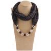 Chiffon Scarf Spring and Summer Women's Pearl Necklace Pendant Scarf Rainbow Scarf Clothing Accessories Scarf
