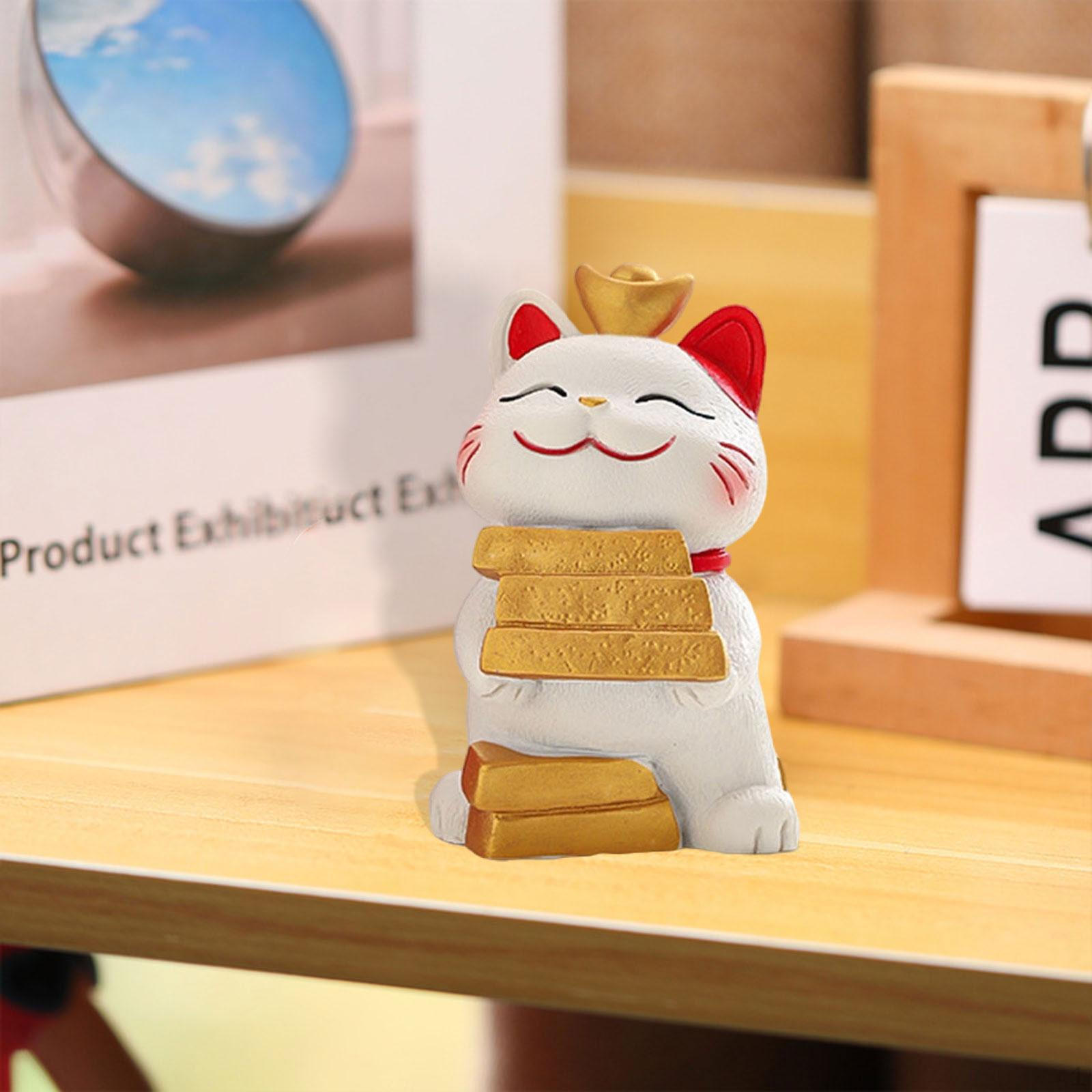 

Фигурка Кошки Манеки-неко Скульптура Животного для Домашнего Декора и Подарков 3.5x4x5.5cm