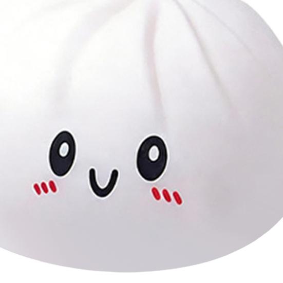 Smiling Steamed Bun Stress Ball with Steamer Anti-Anxiety Cartoon Dumpling Squeeze Toy Soft Simulated Dough Ball Fidget Sensory Toy