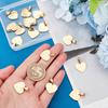 304 Stainless Steel Pendants Stamping Blank Tag Laser Cut Heart Golden 16x17x1.2mm Hole: 5x3mm 16pcs/box
