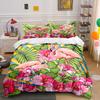 Tropical Flamingo Paradise Bedding Set Kid'S And Adults' Bedroom Decor, Exquisite Three-Piece Bedding Set Gift
