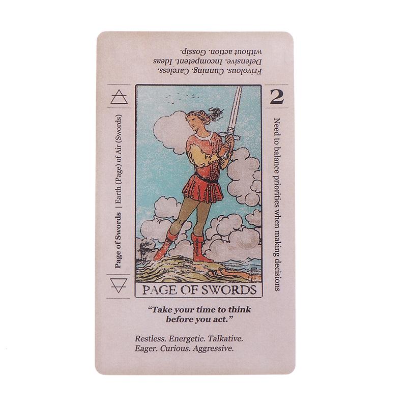 Tarot Card With Meaning On Them Beginner Tarot Keyword Antiqued Tarot Deck Learn Tarot In English 78 Cards Reversed