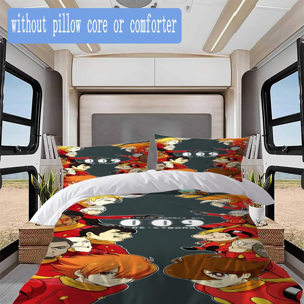 Cyborg 009 Pattern Bedding,Quilt Set Quilt Cover Pillowcase Home Birthday Gift (1*duvet cover+2*pillowcase,without core)SSJT0917265