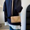 Trendy Casual Bag For Women 2023 New Simple Shoulder Crossbody Chain Handheld Small Square Bag Embossed Commuter Bag Characters)