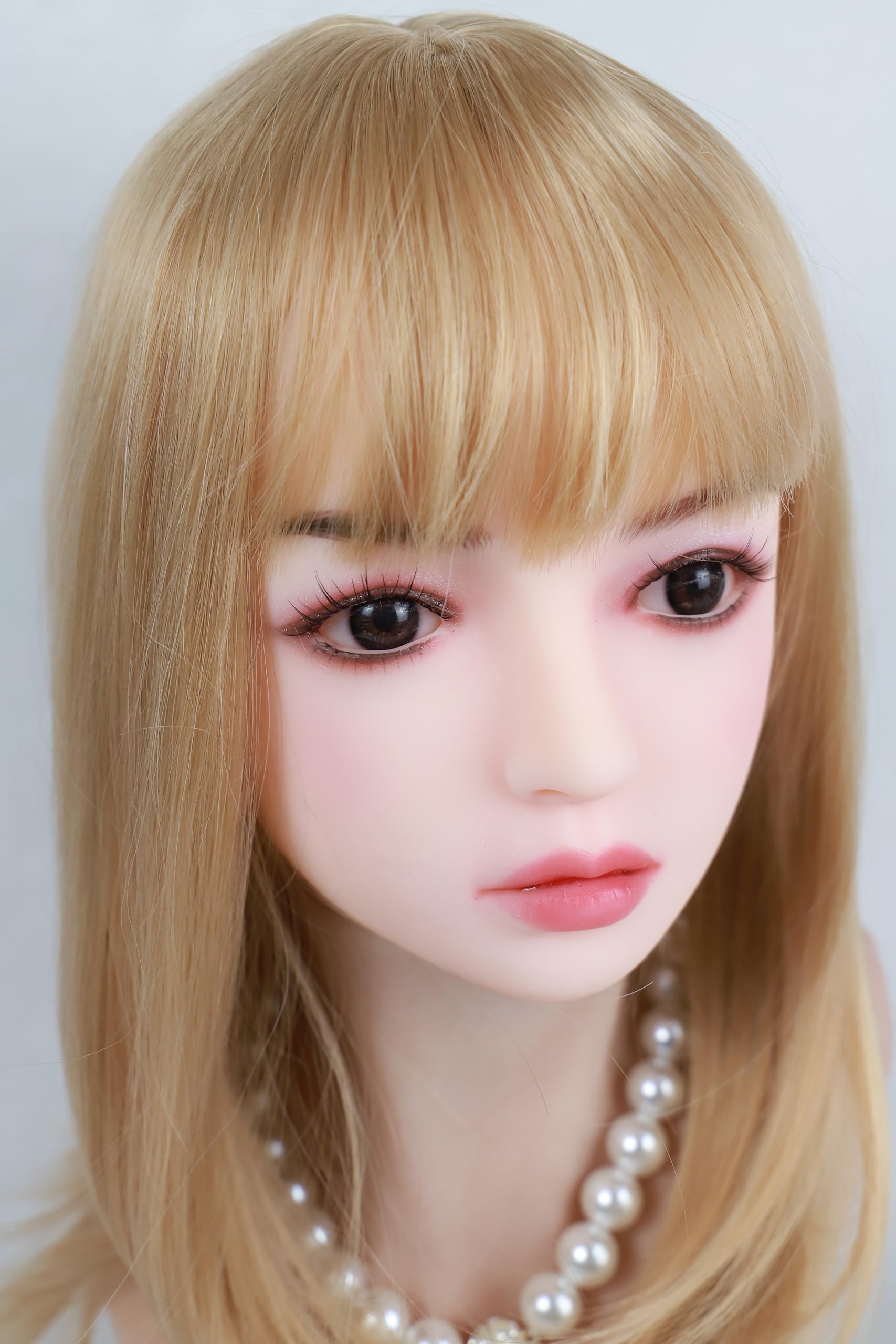 

Figure Head Only, High-Quality TPE Head, Wig Type, 2 Types of Connection, Wig Type #213 - Blonde Short Hair (Stand Not Included)